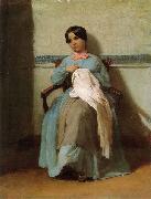 William-Adolphe Bouguereau Portrait of Leonie Bouguereau oil on canvas